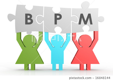 BPM - Business Process Management puzzle in a line BPM - Business Process Management puzzle in a line 16848144
