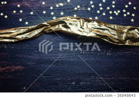 Glitter golden stars and golden ribbon Glitter golden stars and golden ribbon 16848643