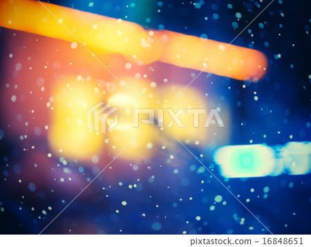Illuminated windows at night. Winter, snowfall. Illuminated windows at night. Winter, snowfall. 16848651