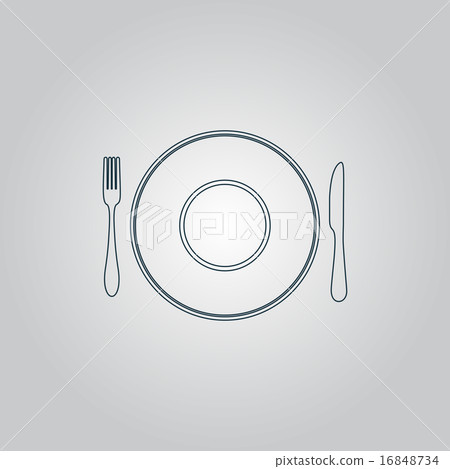 Plate dish with fork and knife 16848734
