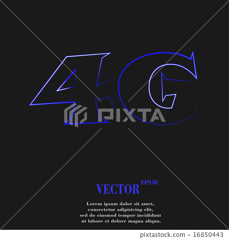 4G icon symbol Flat modern web design with long sh 16850443