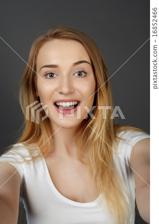 young pretty blonde women taking selfie young pretty blonde women taking selfie 16852466