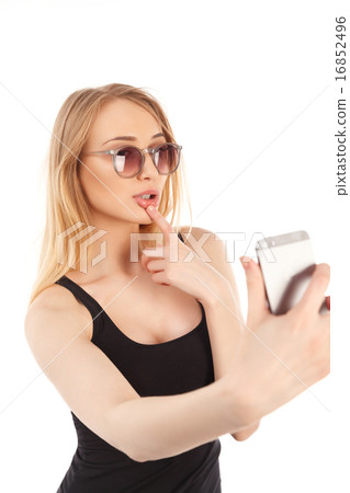 young pretty blonde women posing in studio 16852496
