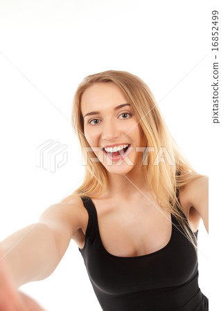 young pretty blonde women taking selfie young pretty blonde women taking selfie 16852499