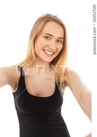 young pretty blonde women taking selfie young pretty blonde women taking selfie 16852500