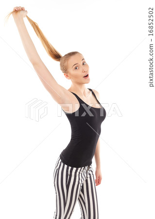 young pretty blonde women posing in studio 16852502
