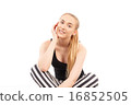 young pretty blonde women posing in studio 16852505