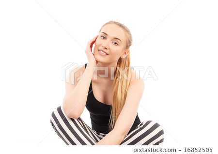 young pretty blonde women posing in studio 16852505