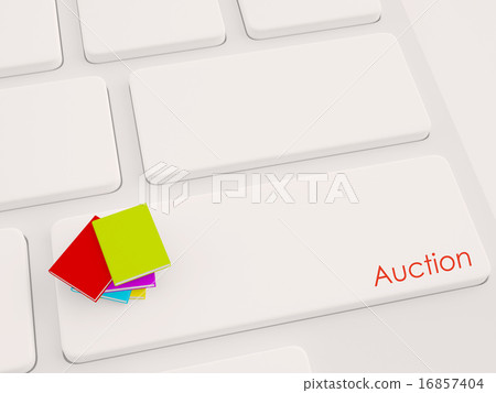 Ebook auction, online auction concept, 16857404