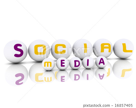 3d effect Spheres with label Social Media 3d effect Spheres with label Social Media 16857405
