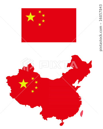 中国国旗 图库插图