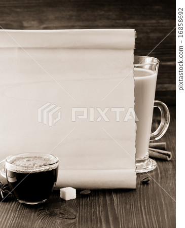 coffee concept on wood coffee concept on wood 16858692