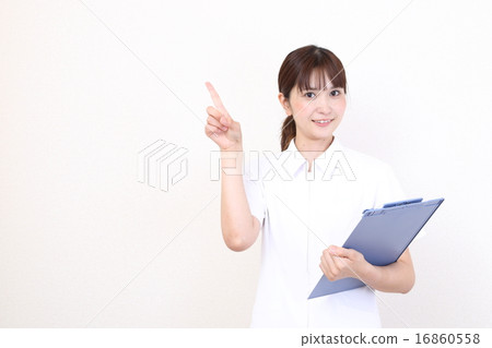 A woman with a smile (white robe) 16860558