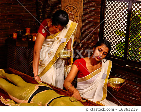 Woman having Ayurvedic body  spa massage. 16863219