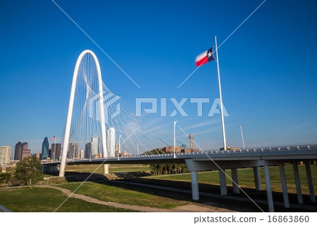 Dallas downtown and Margaret hut hills bridge, TX Dallas downtown and Margaret hut hills bridge, TX 16863860