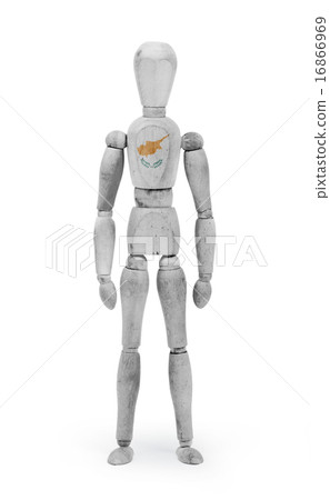 Wood figure mannequin with flag bodypaint - Cyprus Wood figure mannequin with flag bodypaint - Cyprus 16866969