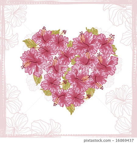 Heart made from Hibiscus flowers 16869437