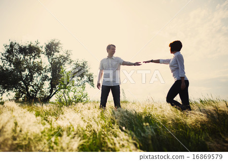 Happy couple outdoor, summertime 16869579