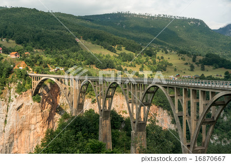 Old big bridge in Durdevica and fantastic view Tara  16870667