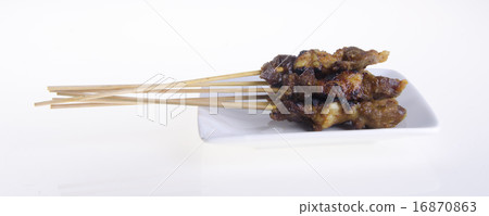 Satay. Asian cuisine - Satay on background 16870863