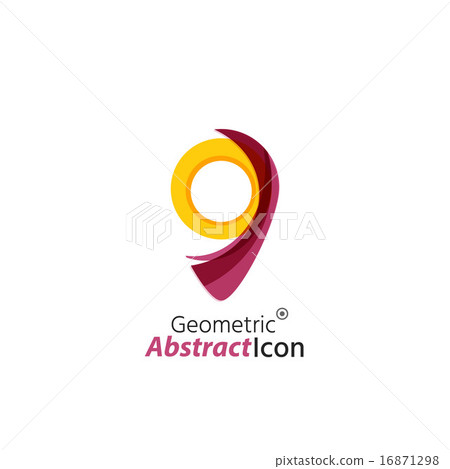 Abstract geometric business corporate emblem - map tag 16871298