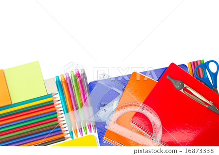 Notebook with school supplies Notebook with school supplies 16873338