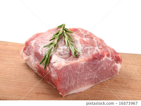 raw veal with rosemary isolated 16873967