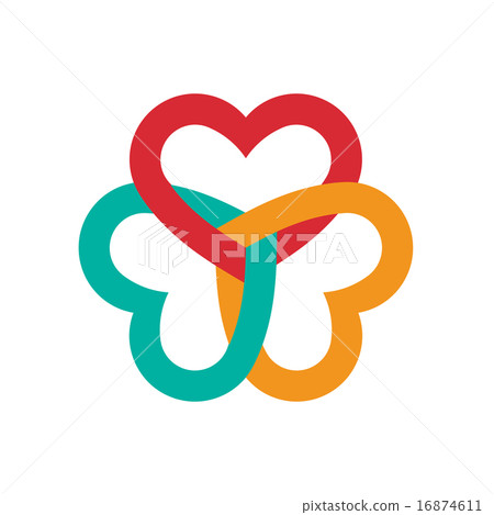 Three hearts interlaced logo 16874611