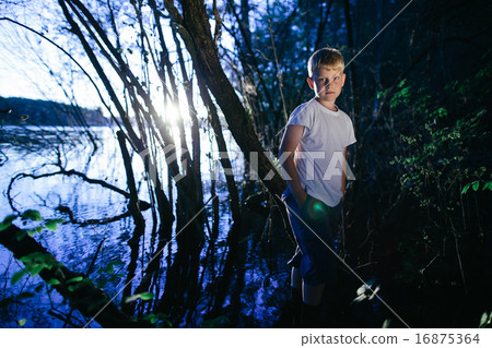 little boy on swamp little boy on swamp 16875364