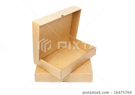 two brown boxs on white isolated background. 16875764