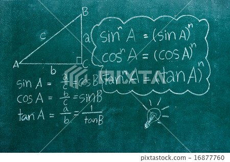 mathematics formulas on a blackboard 16877760
