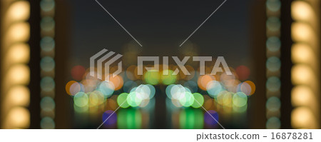 Bangkok cityscape at twilight time, Blurred Photo bokeh 16878281