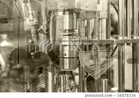Industrial equipment with businessman background Industrial equipment with businessman background 16878316