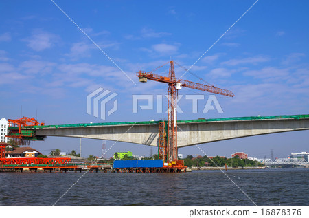 Construction site over the river Construction site over the river 16878376