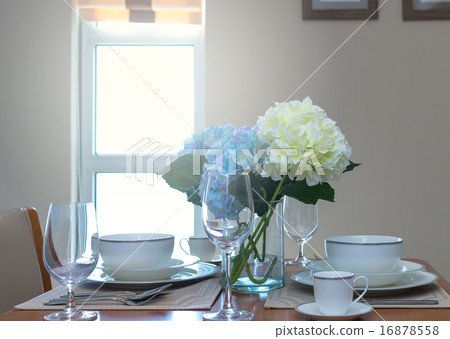 restaurant set with Luxury Interior living room background 16878558