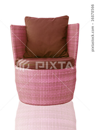 sofa furniture weave bamboo chair on white background 16878566