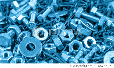 used nut and bolts for equipment industrial background used nut and bolts for equipment industrial background 16878596
