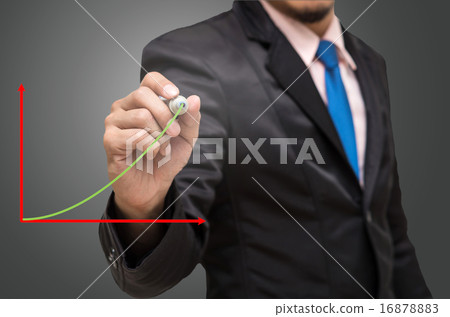 Businessman writing the upper graph Businessman writing the upper graph 16878883