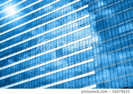 Closeup glass of Modern business building skyscrapers, Business 16879835