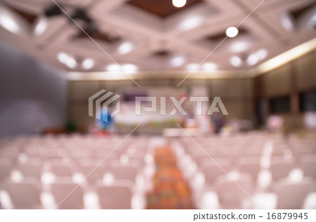 Abstract blurred photo of Meeting preparation at bright conferen Abstract blurred photo of Meeting preparation at bright conferen 16879945