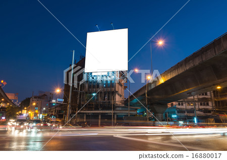 Blank billboard for advertisement at twilight time Blank billboard for advertisement at twilight time 16880017