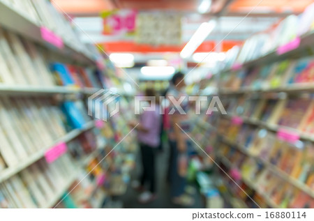 Abstract blurred photo of book store with people background 16880114