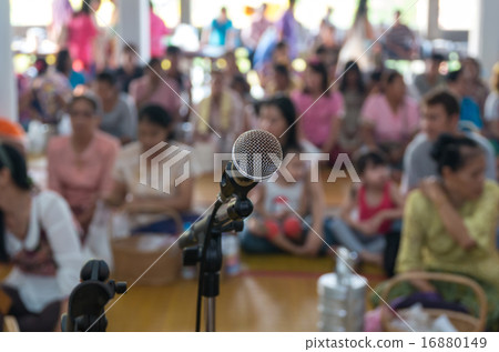 Close up of microphone in buddha pavilion or church on buddhist 16880149