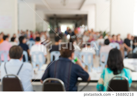 Meeting Blurred background at bright conference hall Meeting Blurred background at bright conference hall 16880218