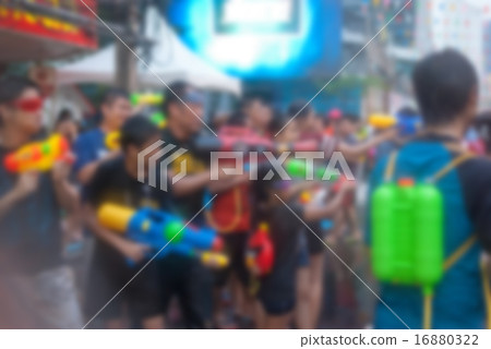 Abstract blurred photo of Songkran festival at bangkok, Thailand Abstract blurred photo of Songkran festival at bangkok, Thailand 16880322