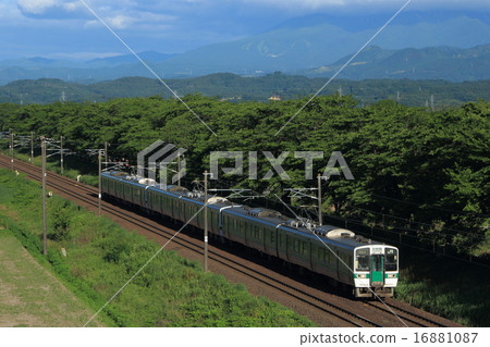 First line of summer 719 series Tohoku main line going Senbon Sakura 16881087