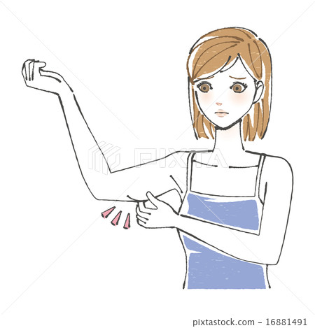 遭受上臂油脂的女性例證 遭受上臂油脂的女性例證 16881491