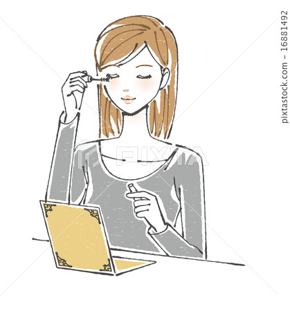 女性例證繪畫染睫毛油 16881492
