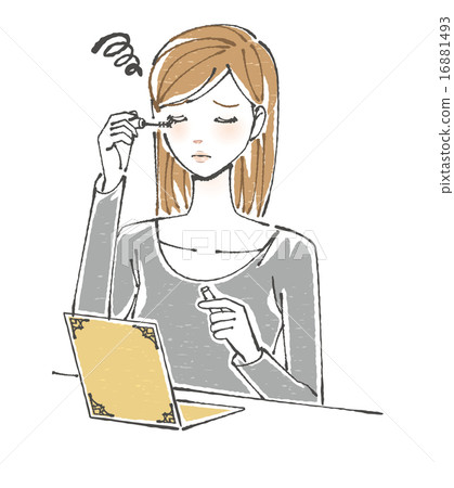 Female illustration where makeup is not good 16881493