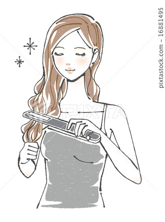 Woman Illustration 2 Hair Ironing 2 16881495